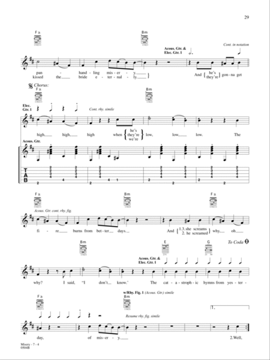 Misery Guitar Tablature scores gallery preview page 4