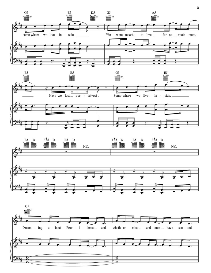 Meant To Live Piano, Vocal, Guitar scores gallery preview page 3