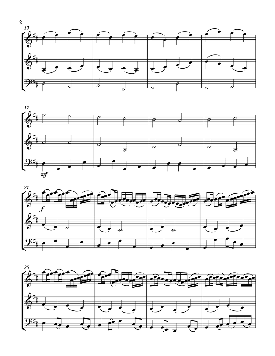 Canon In D String Trio-2 Violins and Cello String Trio scores gallery preview page 2