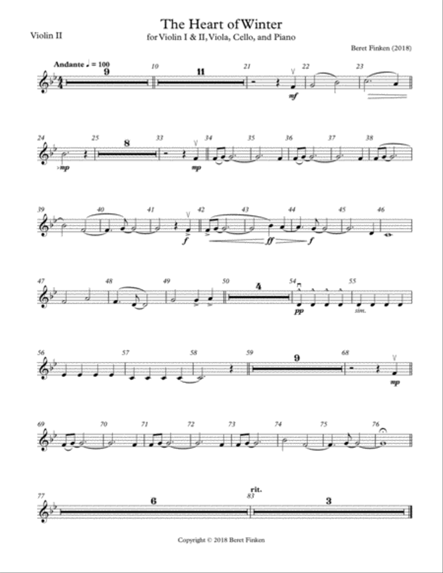The Heart of Winter Piano Quintet scores gallery preview page 6