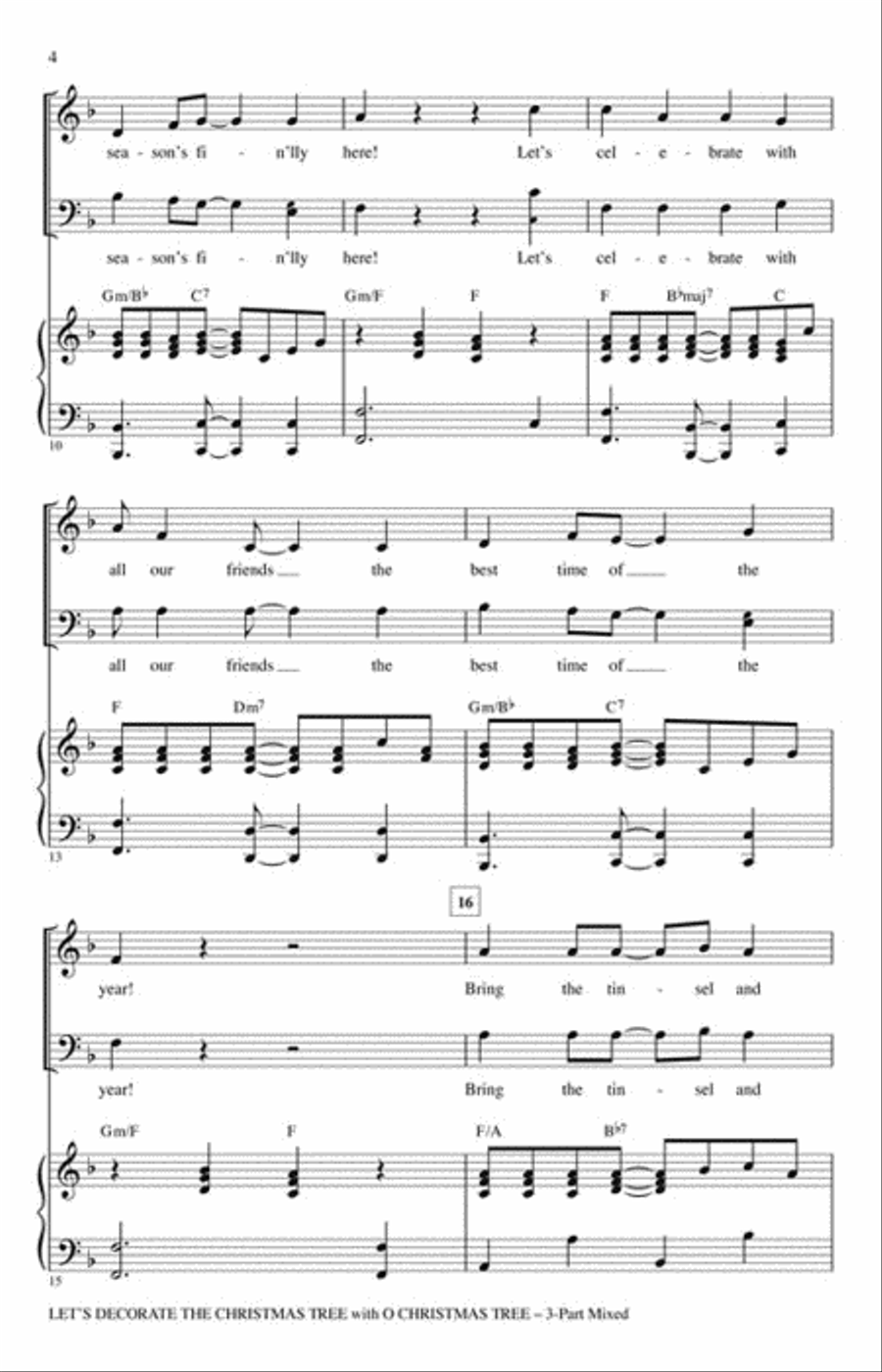 Let's Decorate the Christmas Tree 3-Part scores gallery preview page 3