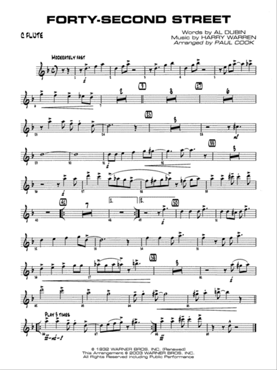 Forty-Second Street: Flute Jazz Ensemble scores gallery preview page 1