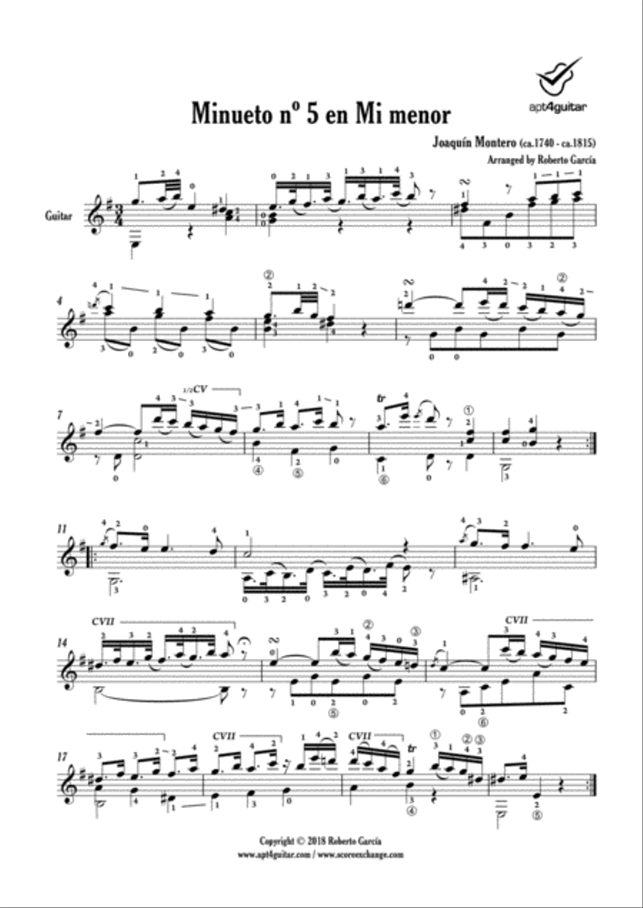 Diez Minuetos Diez Minuetos Acoustic Guitar scores gallery preview page 6