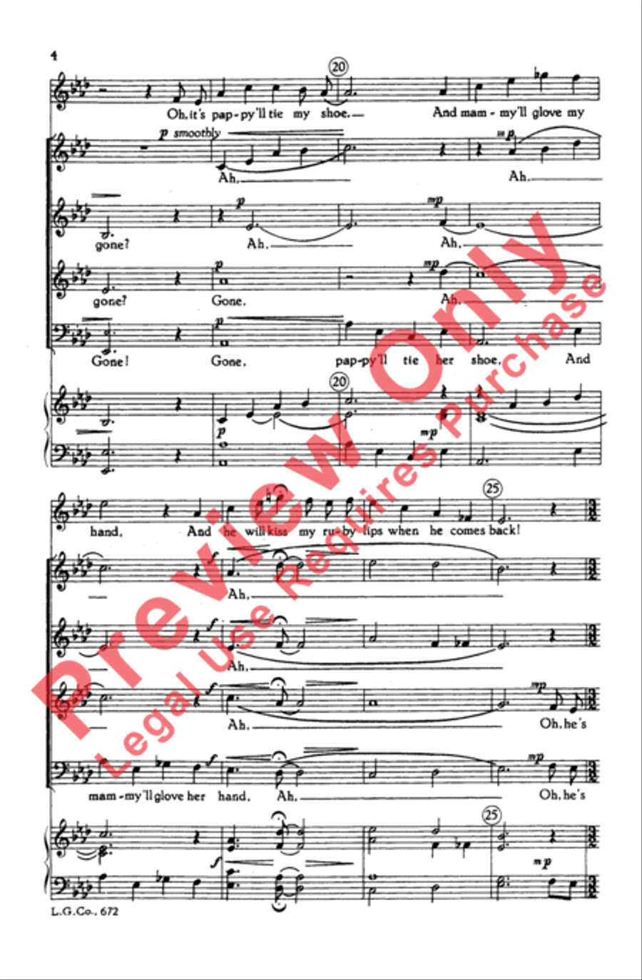 He's Gone Away He's Gone Away 4-Part scores gallery preview page 4