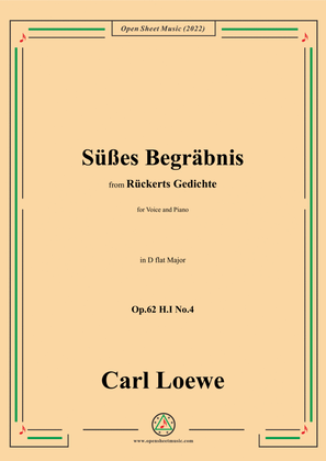Book cover for Loewe-Süßes Begräbnis,in D flat Major,Op.62 H.I No.4