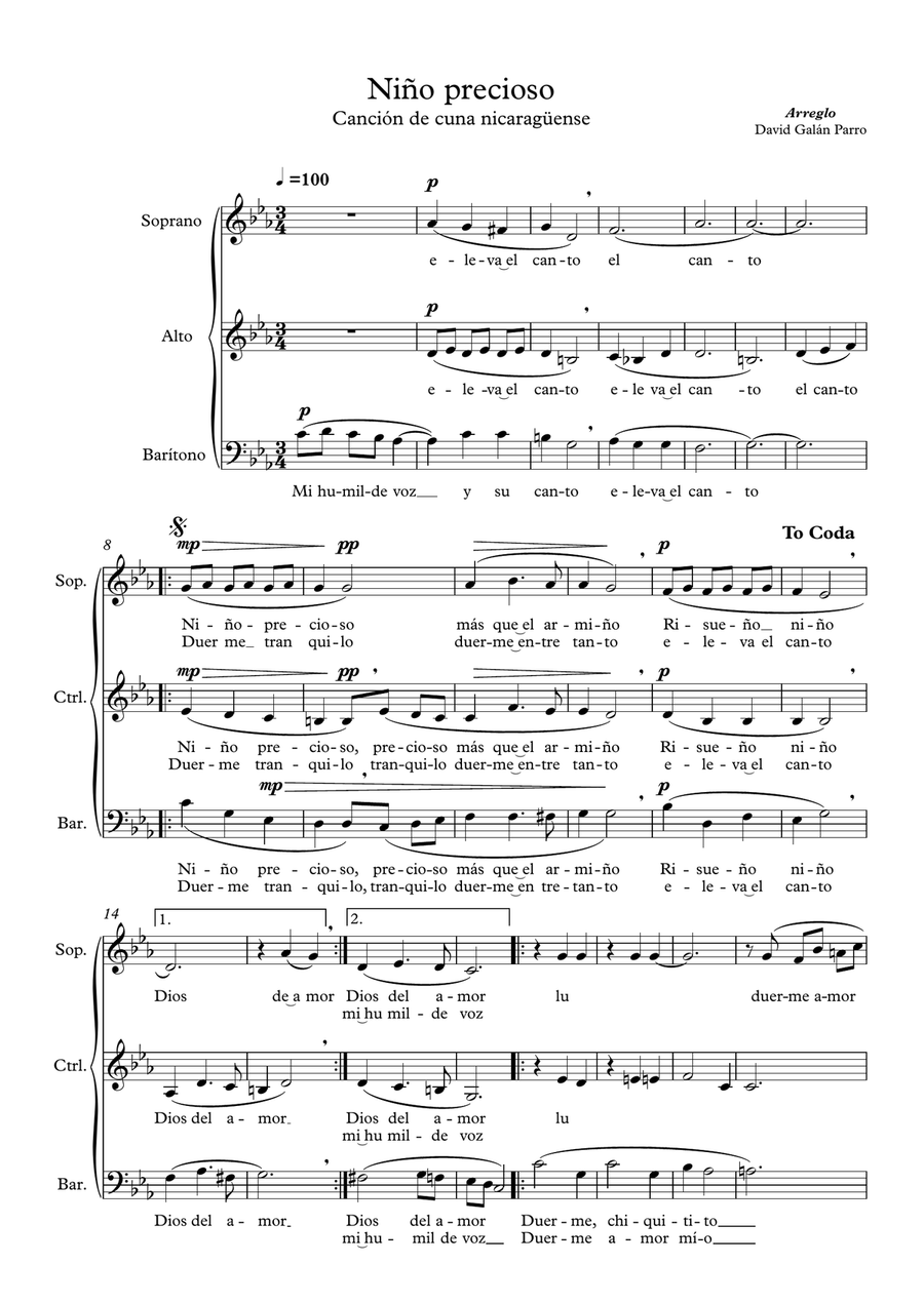 Niño precioso Small Ensemble scores gallery preview page 1
