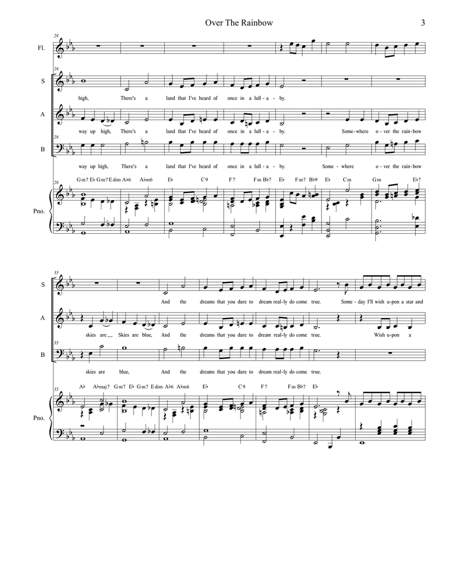 Over The Rainbow (from The Wizard Of Oz) 3-Part scores gallery preview page 3