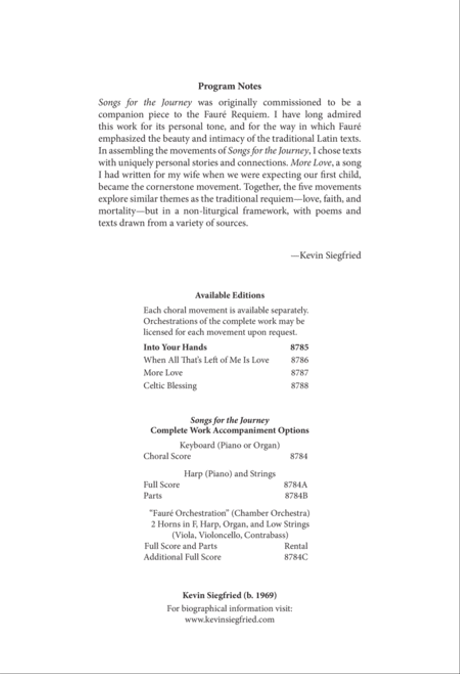 Into Your Hands 4-Part scores gallery preview page 1