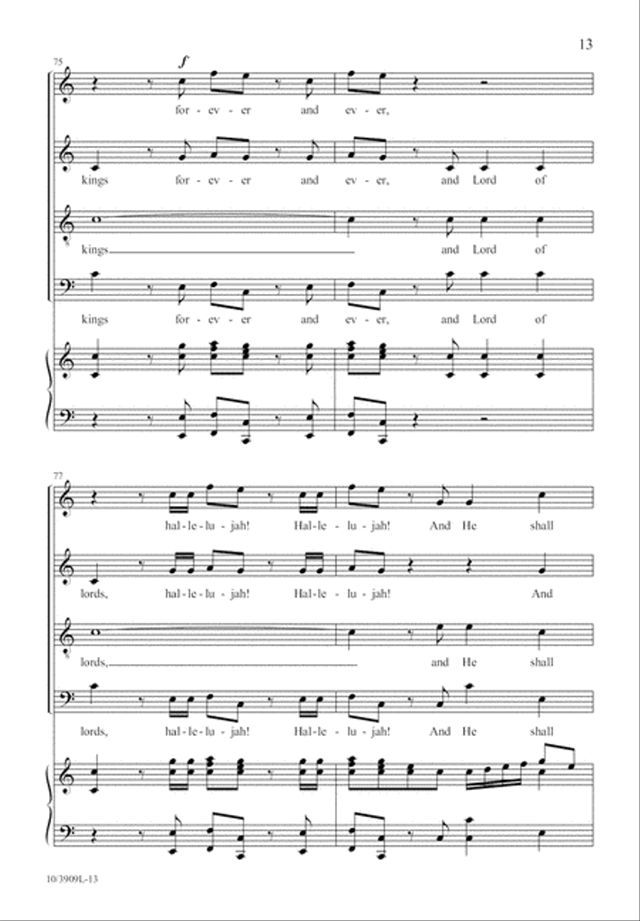 Hallelujah Chorus 4-Part scores gallery preview page 14