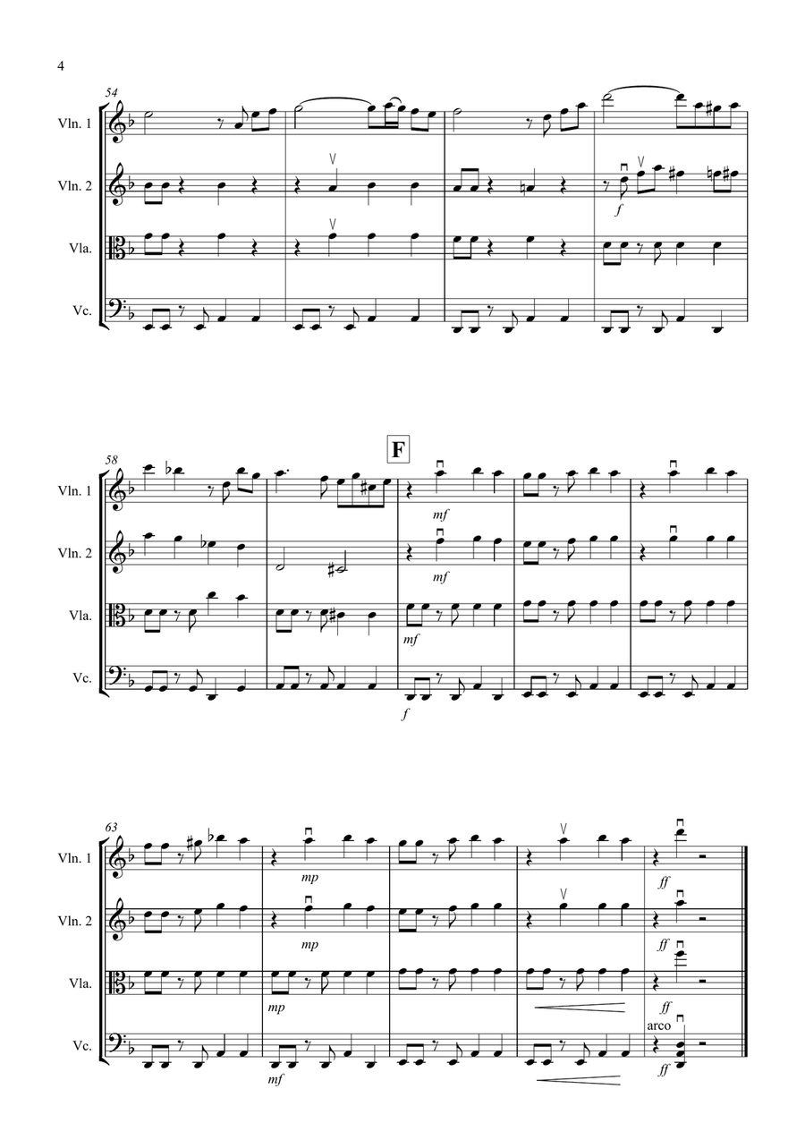 Tasty Tango for String Quartet String Quartet scores gallery preview page 4