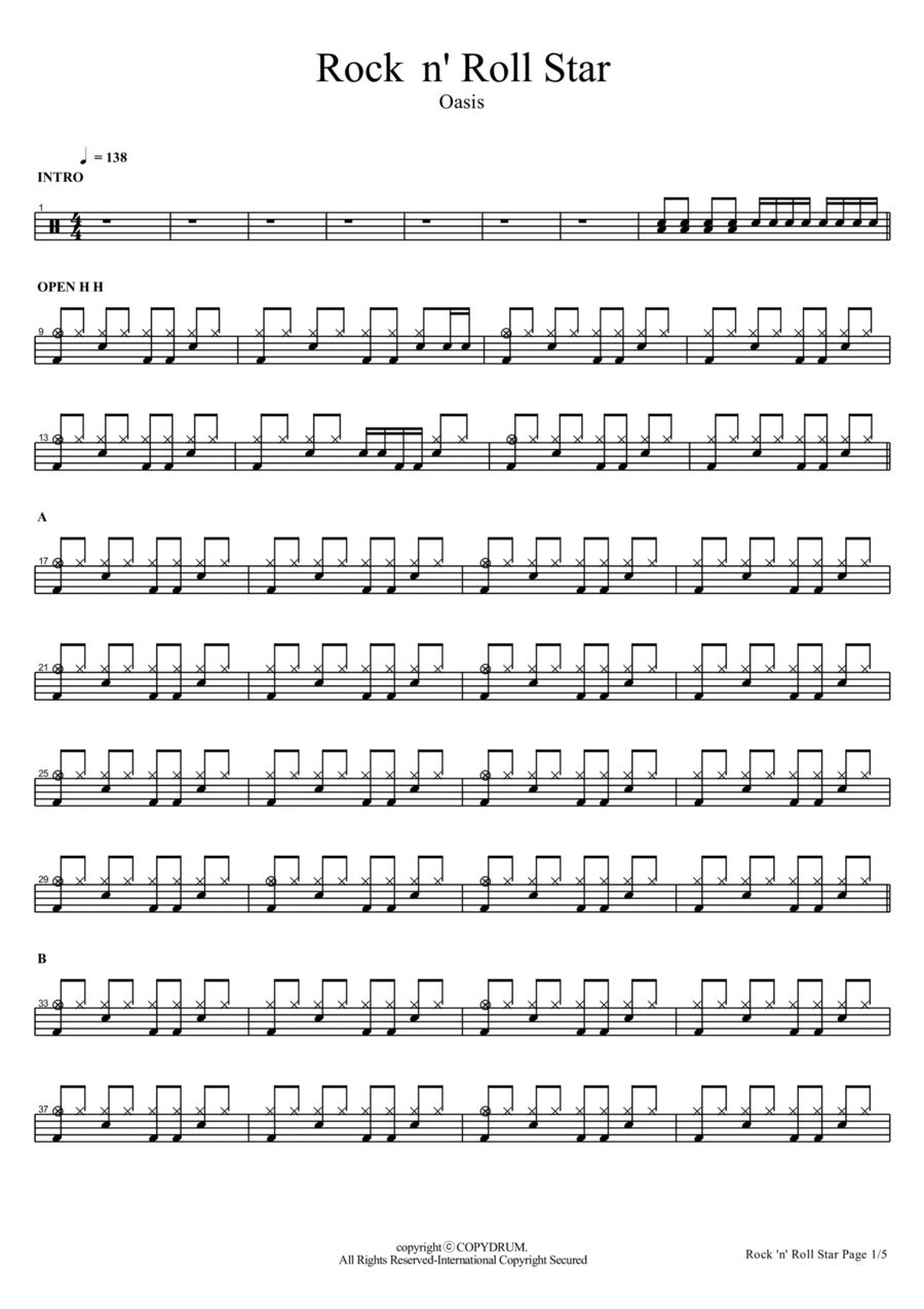 Rock 'n' Roll Star Drum Set scores gallery preview page 1