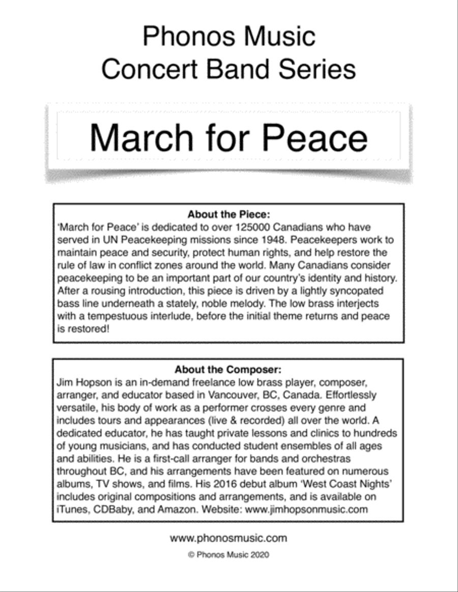 March for Peace Concert Band scores gallery preview page 2