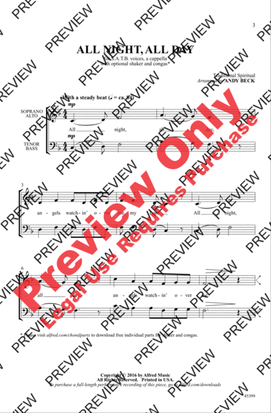 All Night, All Day 4-Part scores gallery preview page 2
