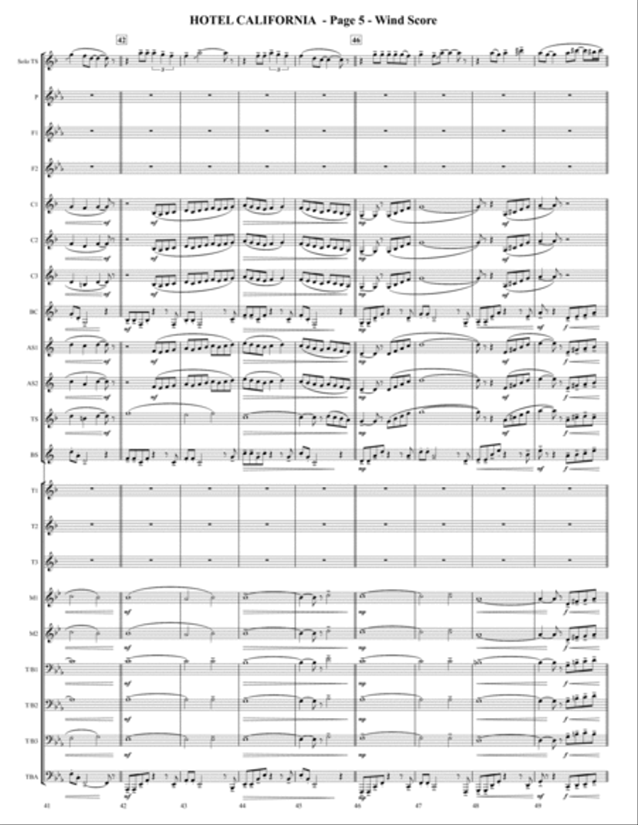 Hotel California Marching Band scores gallery preview page 5