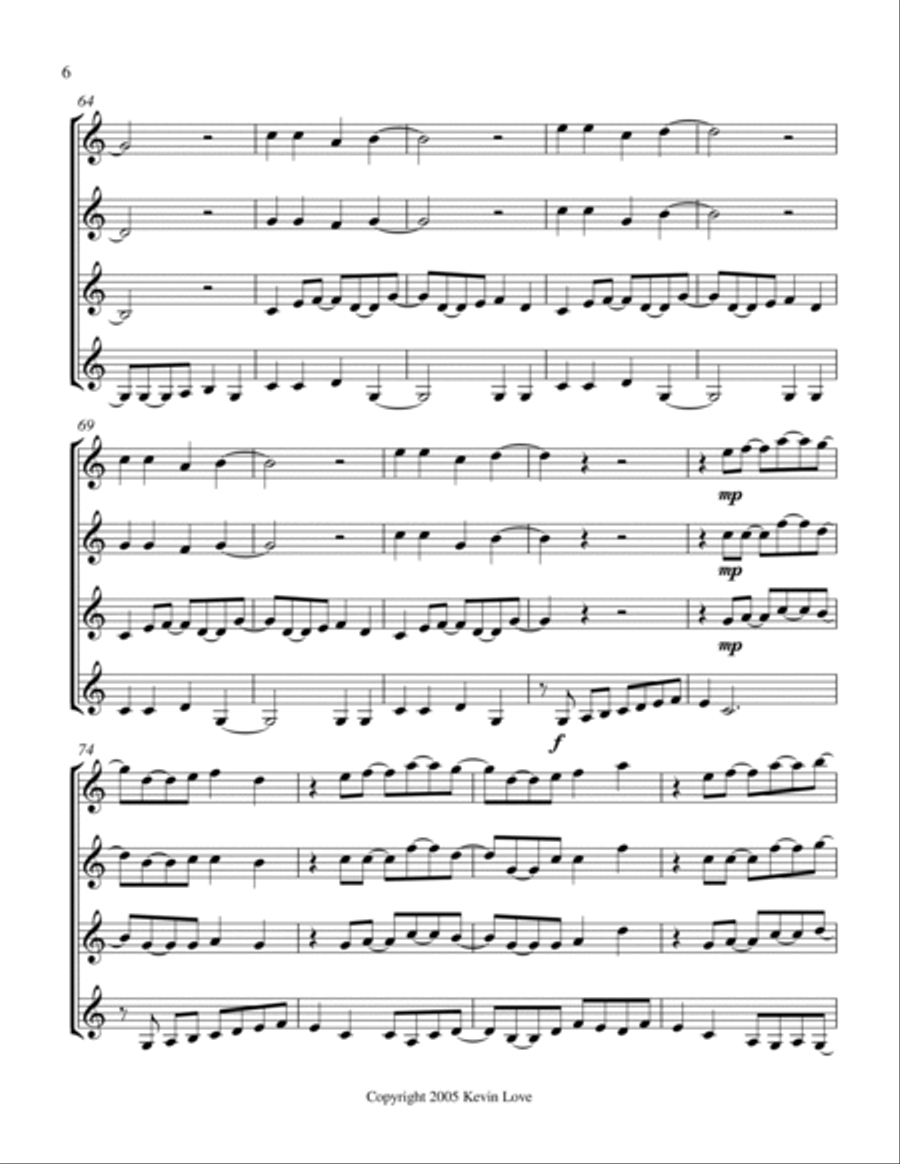 La Bomba (Guitar Quartet) - Score and Parts Guitar Ensemble scores gallery preview page 6