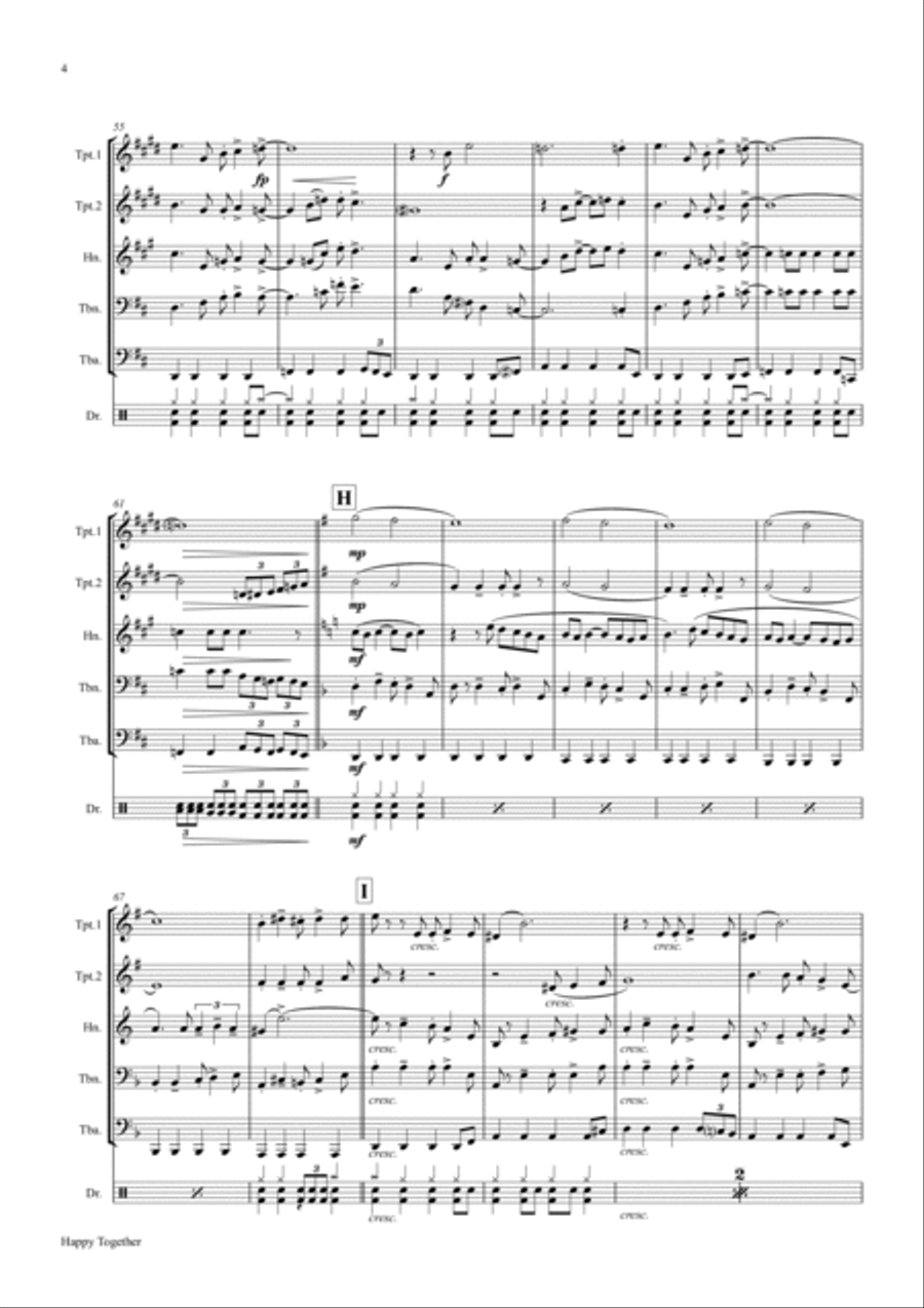 Happy Together Euphonium scores gallery preview page 4