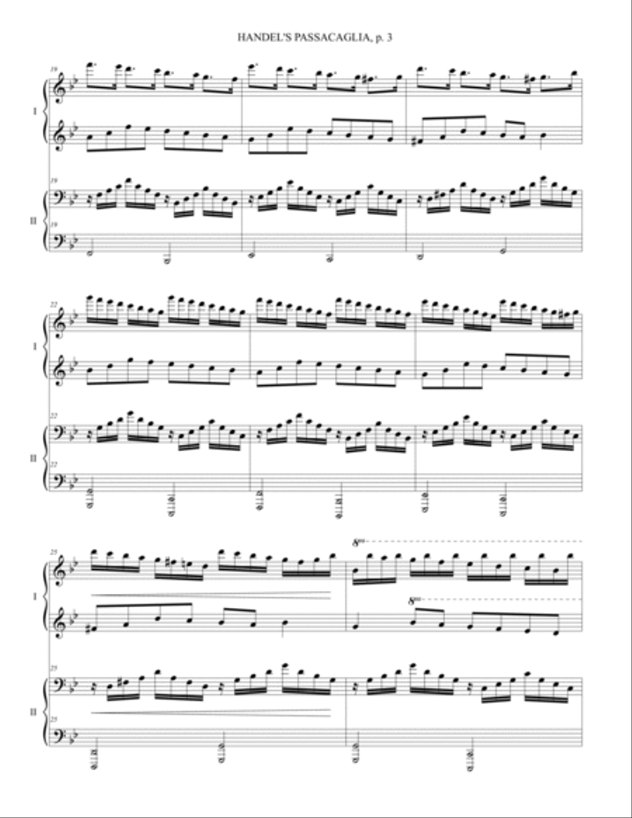 Variations on Handel's Passacaglia (Piano Duet) 1 Piano, 4-Hands scores gallery preview page 3