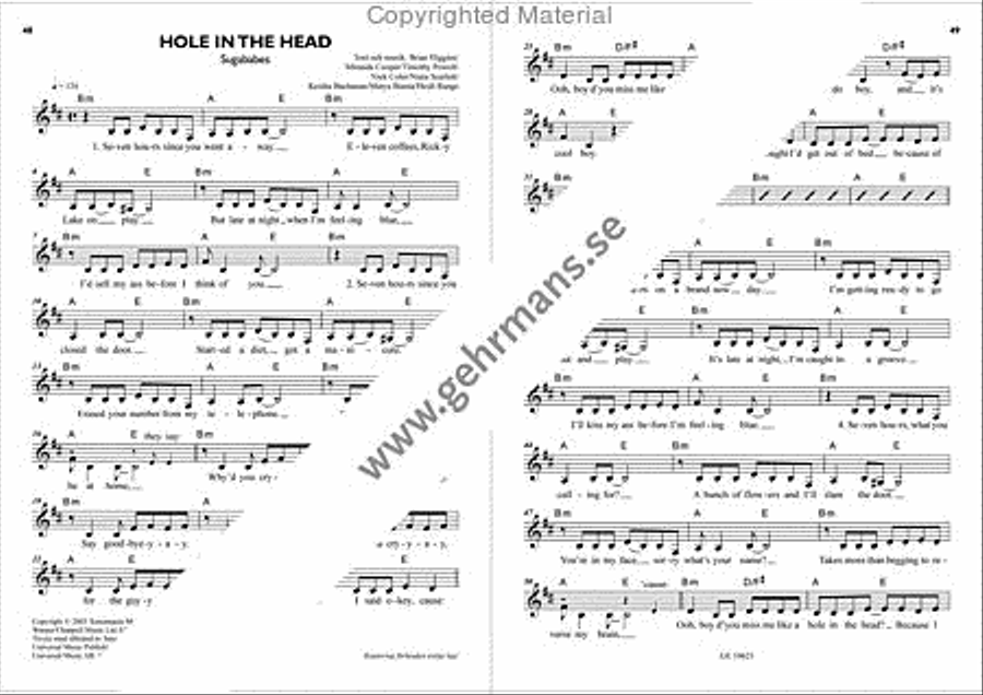 Pop 2004 Piano, Vocal, Guitar scores gallery preview page 5