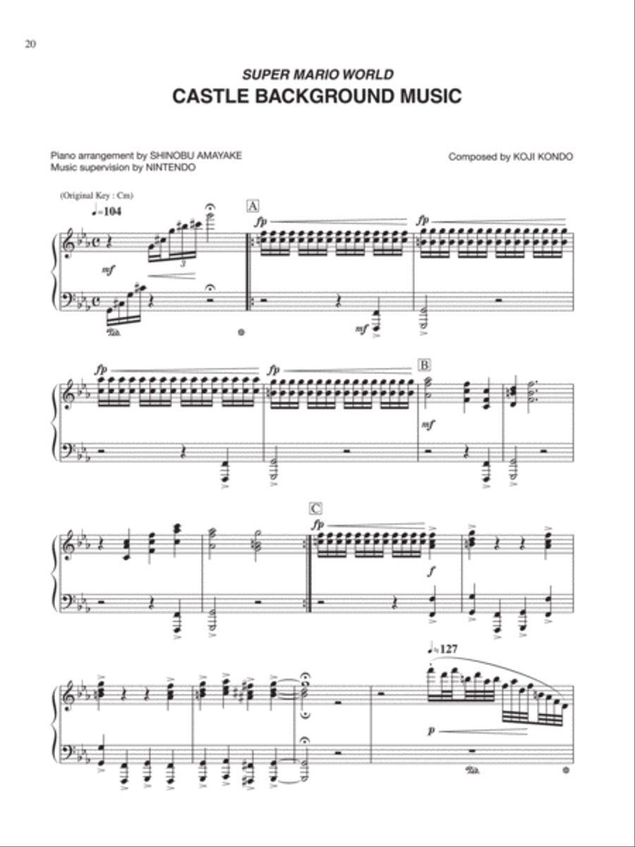 Super Mario World Castle Background Music Piano Solo scores gallery preview page 1