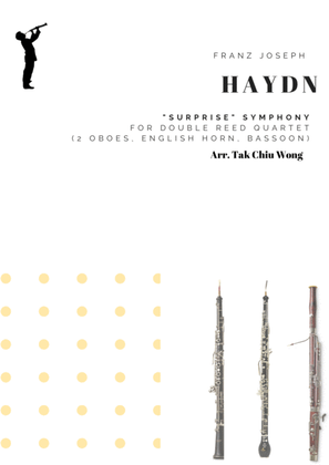 Book cover for "Surprise" Symphony for Double Reed Quartet (2 Oboes, English Horn, Bassoon)
