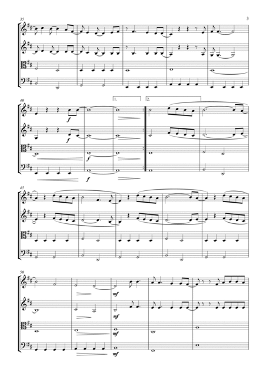 Can't Catch Me Now String Quartet scores gallery preview page 3