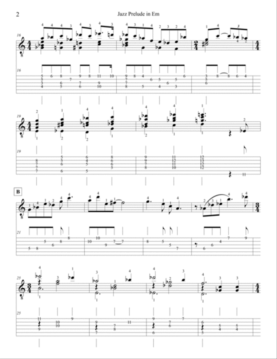 Jazz Prelude in E Minor Acoustic Guitar scores gallery preview page 2