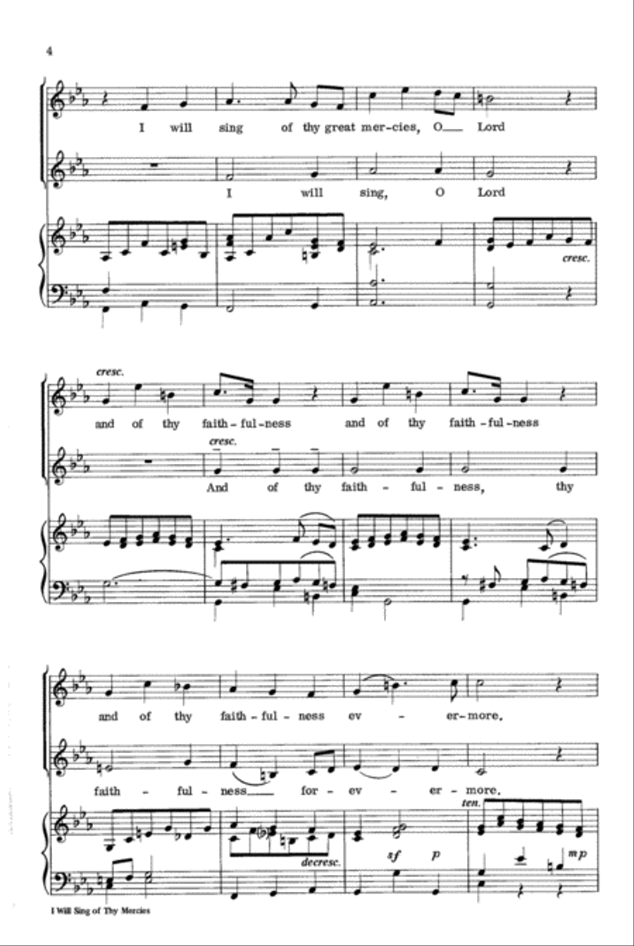 I Will Sing of Thy Mercies 2-Part scores gallery preview page 4