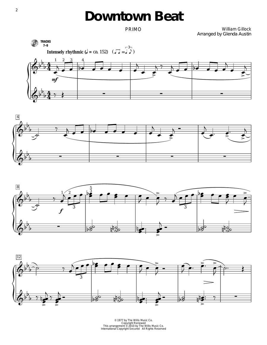 Downtown Beat Downtown Beat Piano Duet scores gallery preview page 2