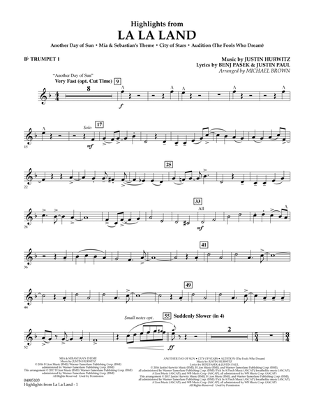 Highlights from La La Land - Bb Trumpet 1