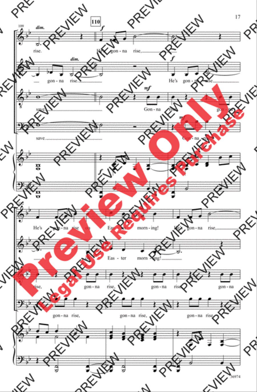 He's Gonna Rise, My Soul to Save! 4-Part scores gallery preview page 17
