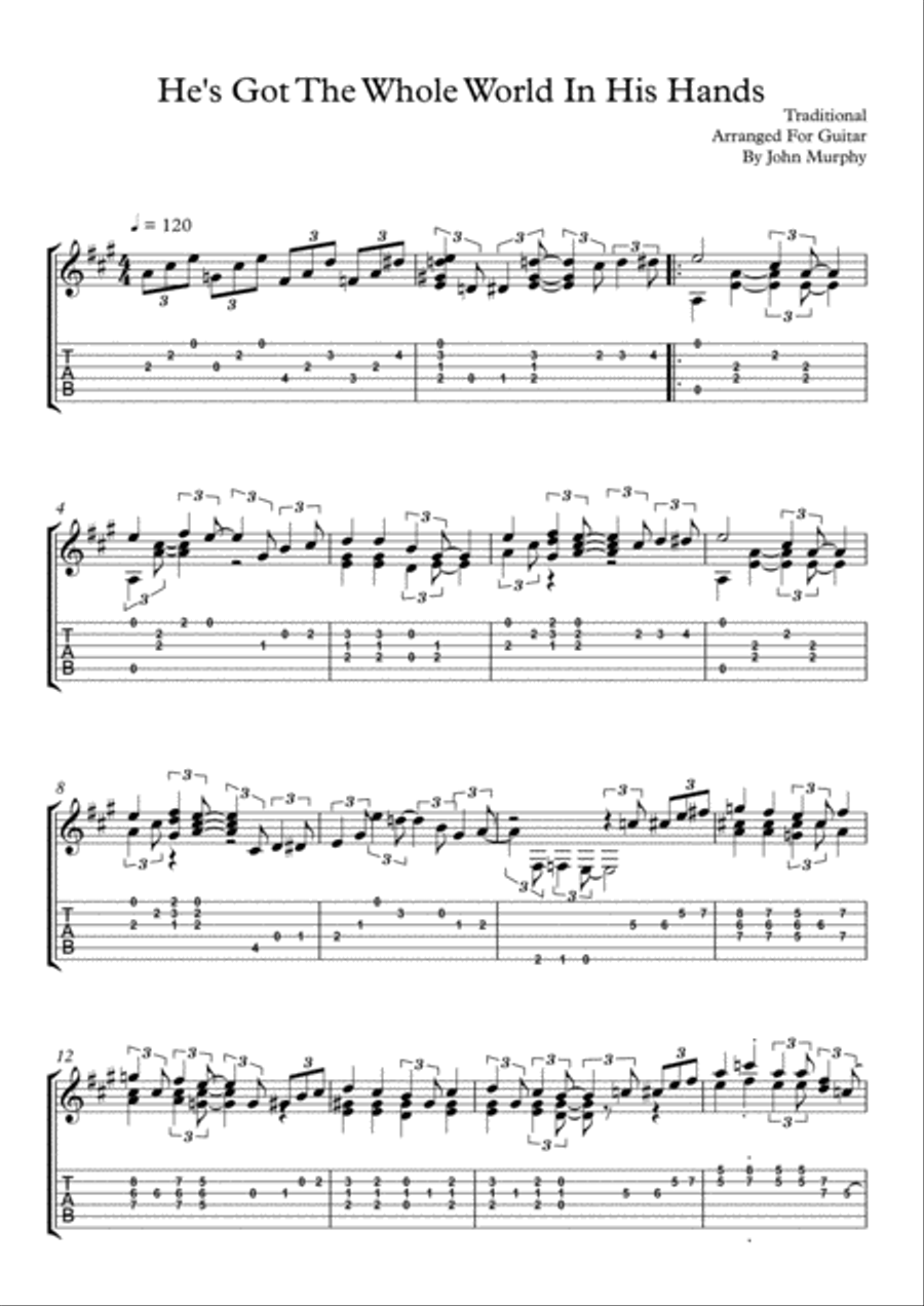 He's Got The Whole World In His Hands Acoustic Guitar scores gallery preview page 1
