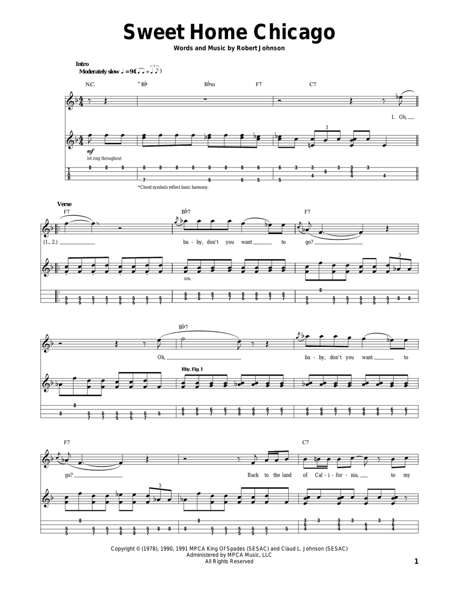 Sweet Home Chicago Ukulele scores gallery preview page 1
