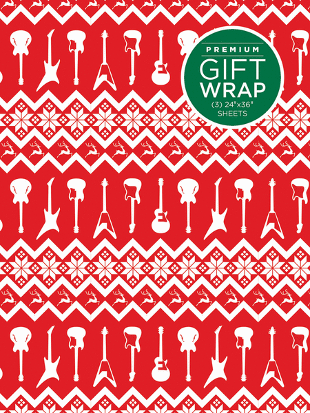 Hal Leonard Wrapping Paper – Red & White Holiday Guitar Theme
