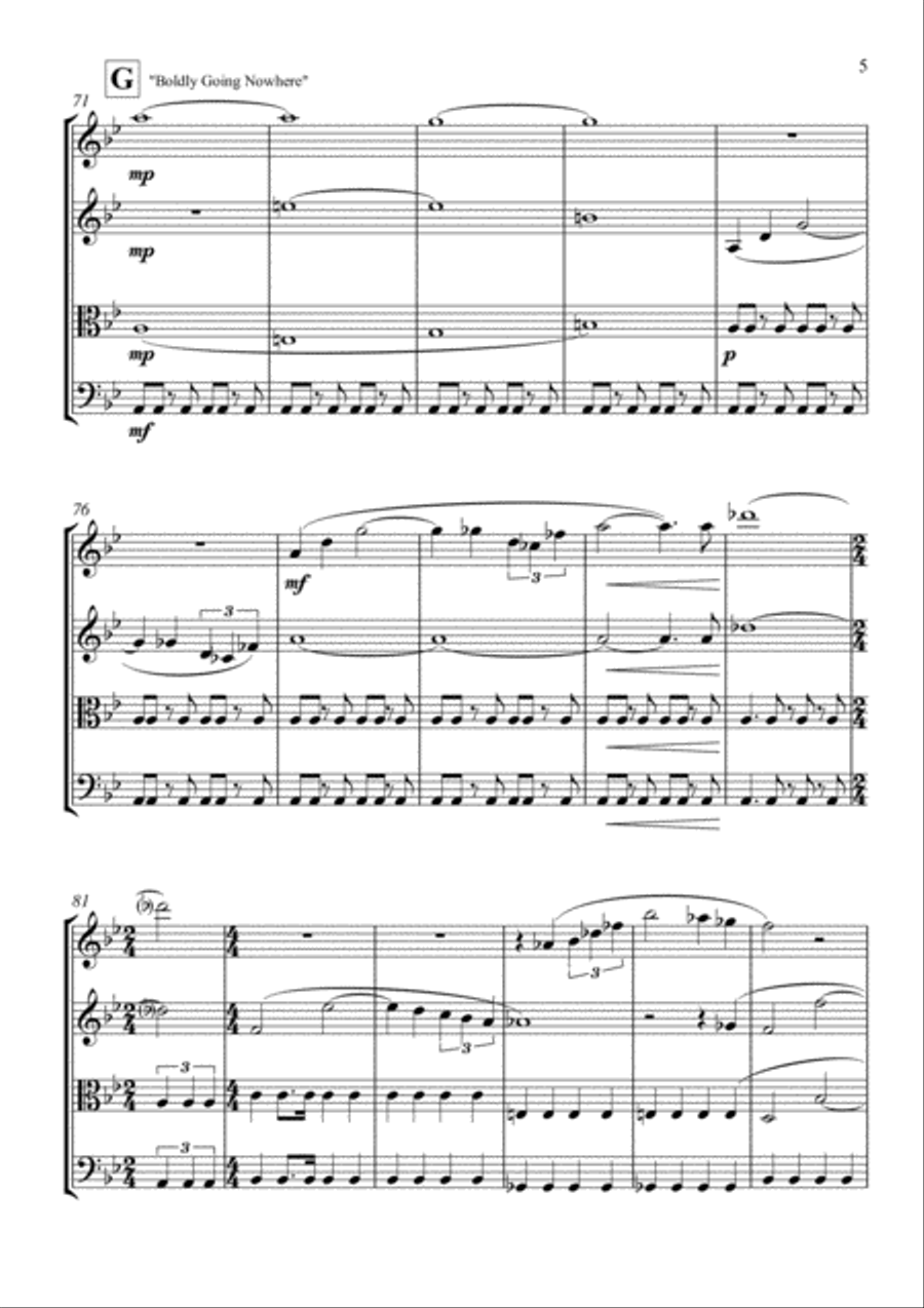 To Boldly Go from STAR TREK String Quartet scores gallery preview page 5