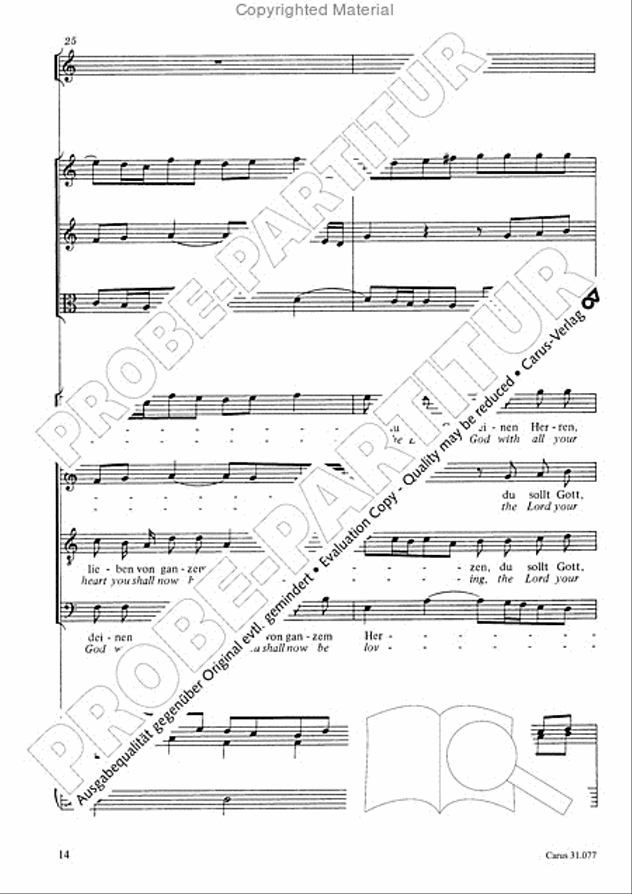 The Lord your God you shall now be loving (Du sollt Gott, deinen Herren, lieben) 4-Part scores gallery preview page 15