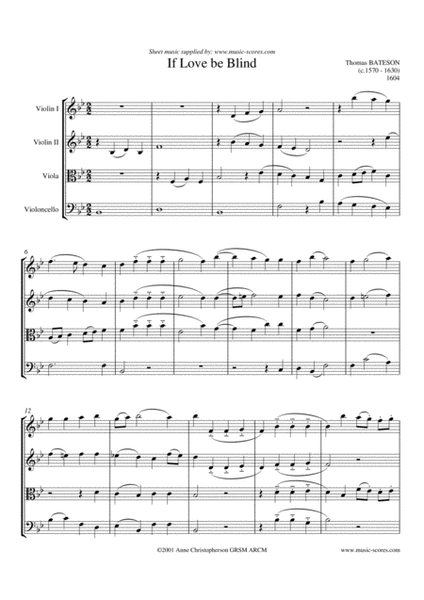 If Love be Blind - String Quartet (2 Violins, Viola and Cello) image number null