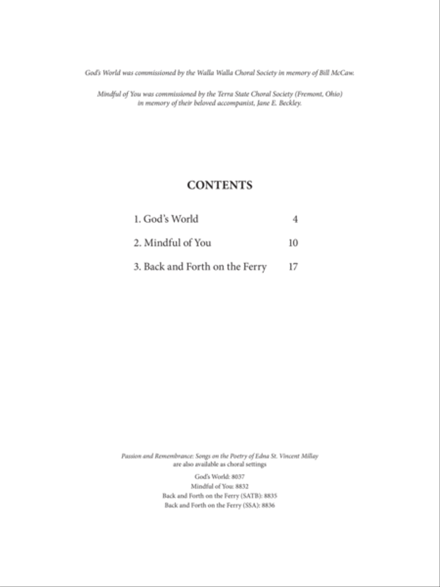 Passion and Remembrance Passion and Remembrance High Voice scores gallery preview page 1