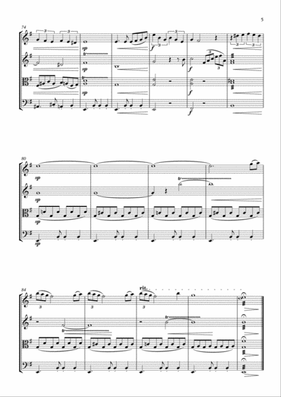 Besame Mucho (Kiss Me Much) String Quartet scores gallery preview page 6