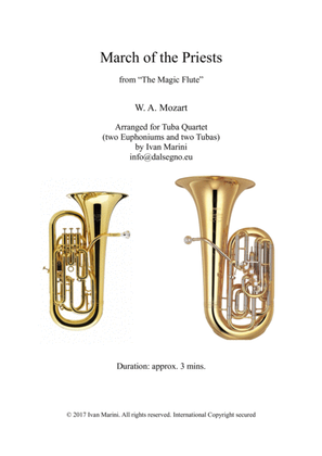 Book cover for MARCH OF THE PRIESTS (from The Magic Flute by W. A. Mozart) - for Tuba Quartet