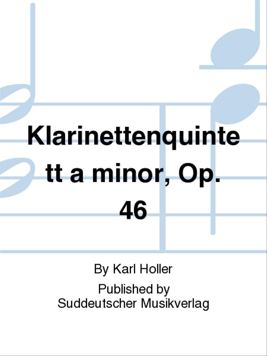 Klarinettenquintett a minor, Op. 46 Clarinet scores gallery preview page 1