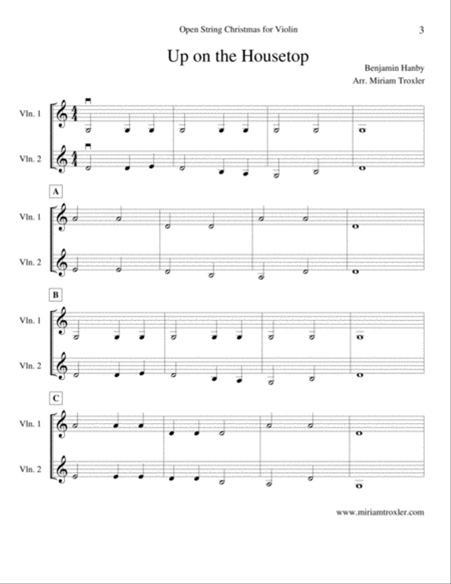 Open String Christmas for Violin Violin Solo scores gallery preview page 3