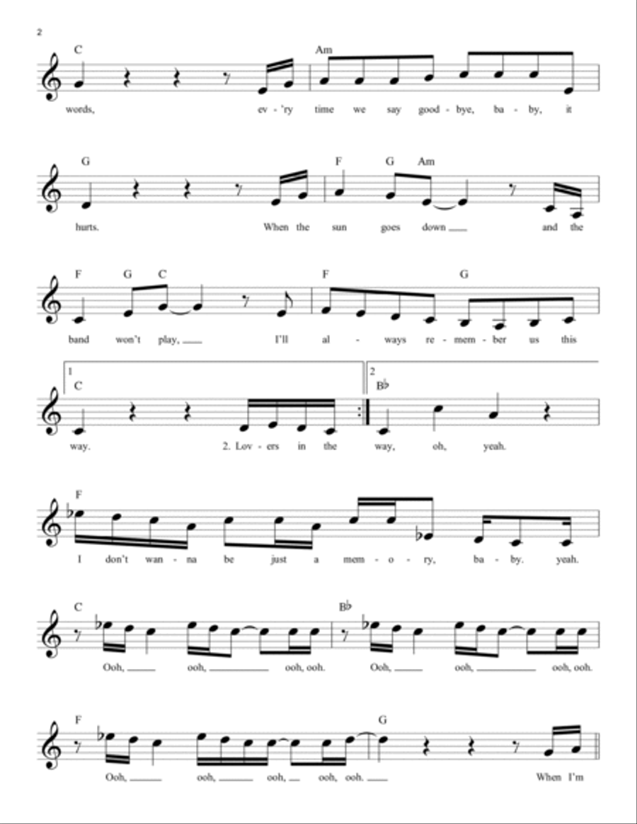 Always Remember Us This Way (from A Star Is Born) Piano scores gallery preview page 2
