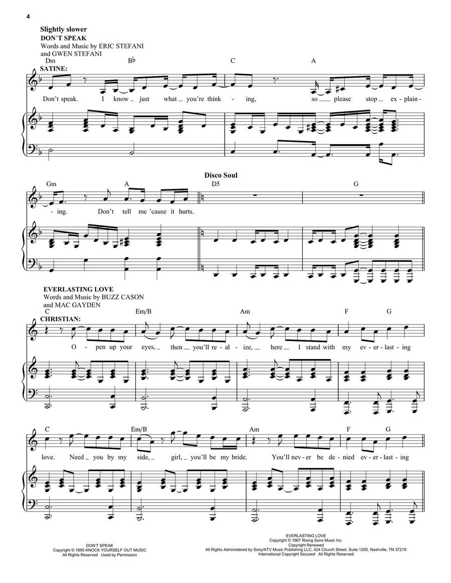Elephant Love Medley (from Moulin Rouge! The Musical) Voice scores gallery preview page 4
