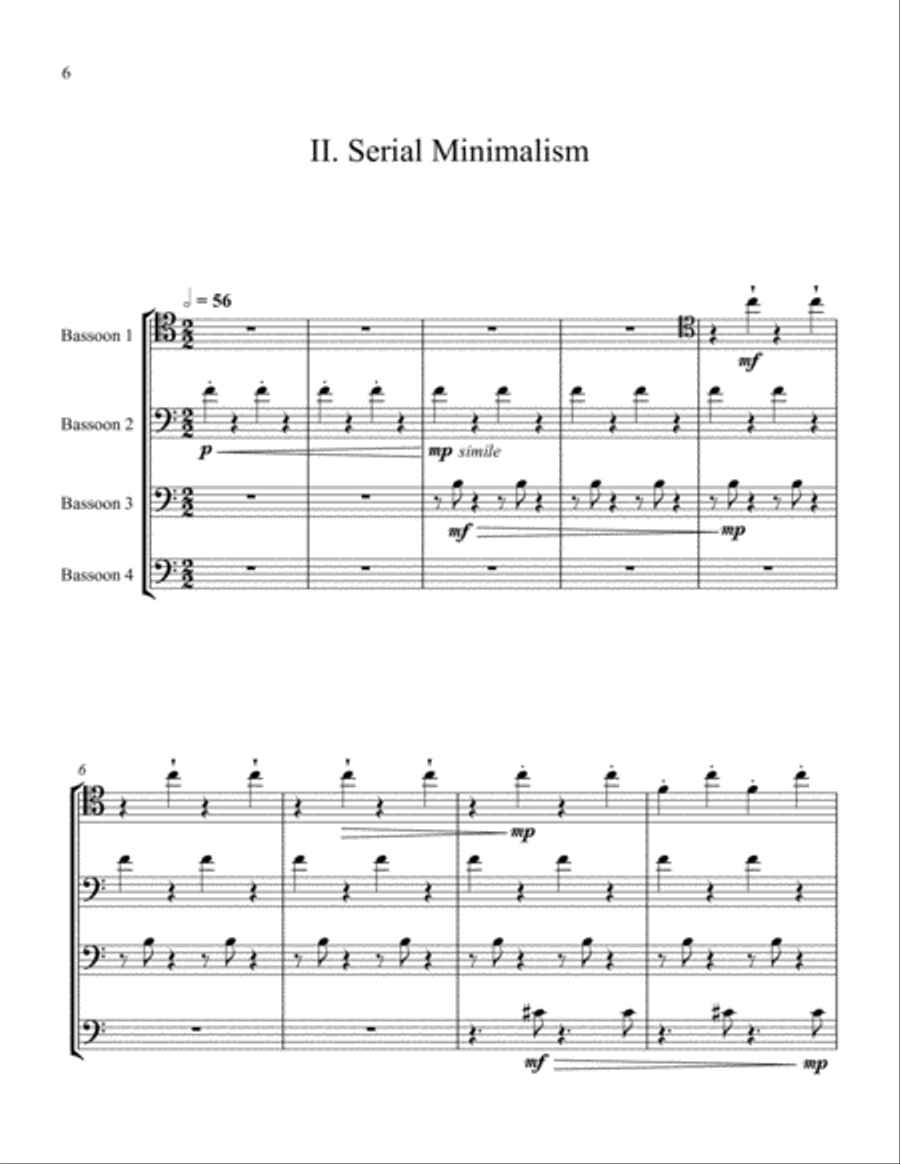 Serial Series (Score only) Woodwind Quartet scores gallery preview page 6