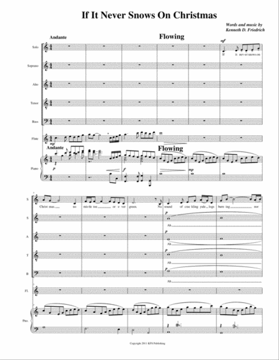 If It Never Snows on Christmas 4-Part scores gallery preview page 1