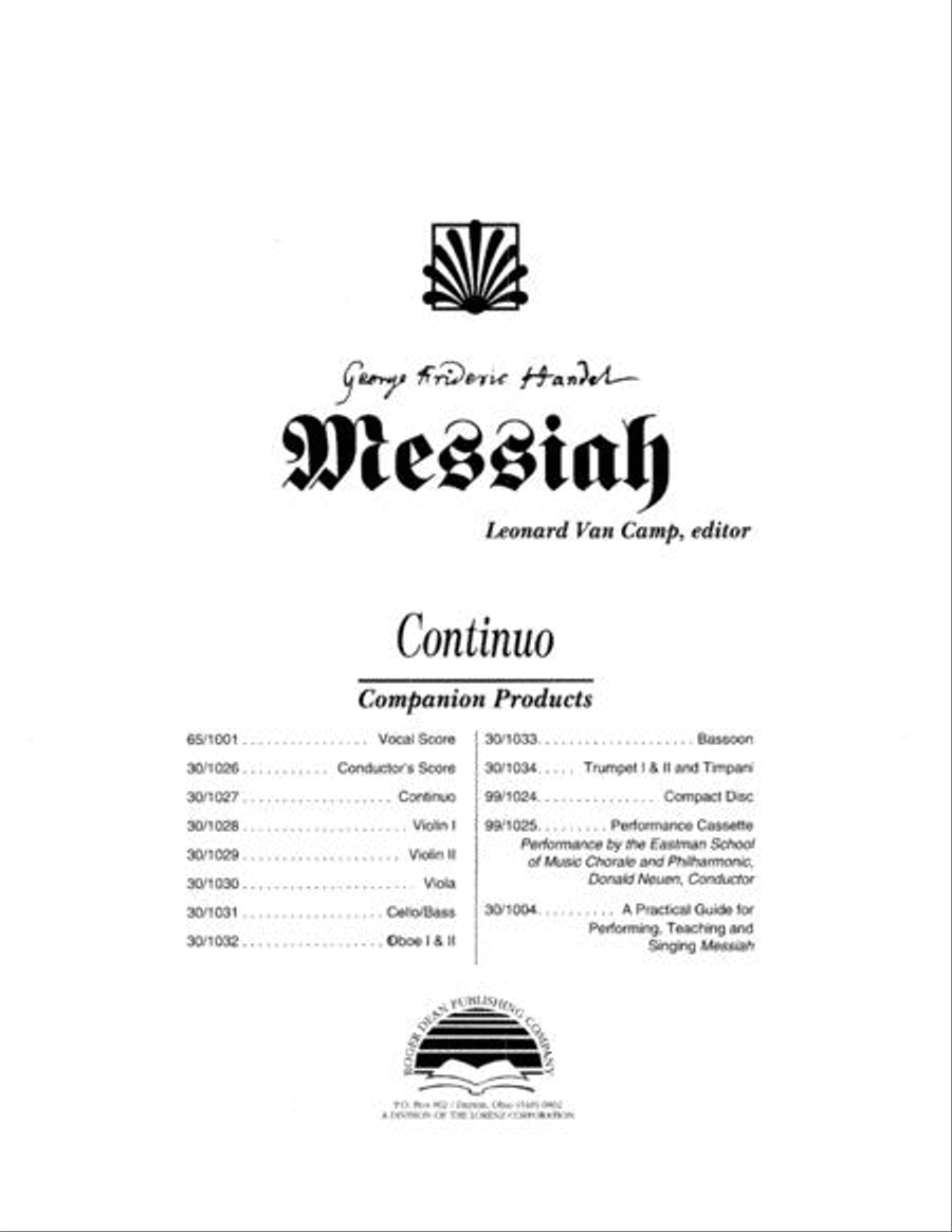Messiah - Continuo Basso Continuo scores gallery preview page 2