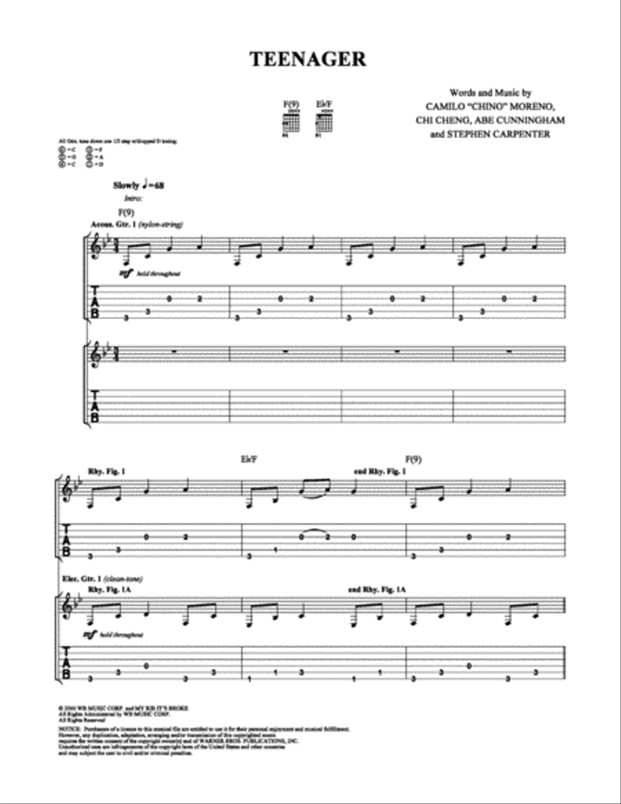 Teenager Electric Guitar scores gallery preview page 1