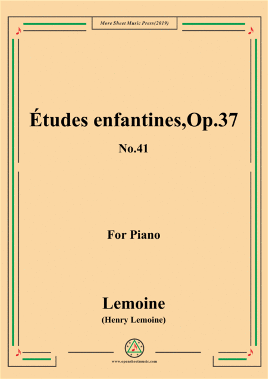 Lemoine-Études enfantines(Etudes) ,Op.37, No.41 Piano Method scores gallery preview page 1