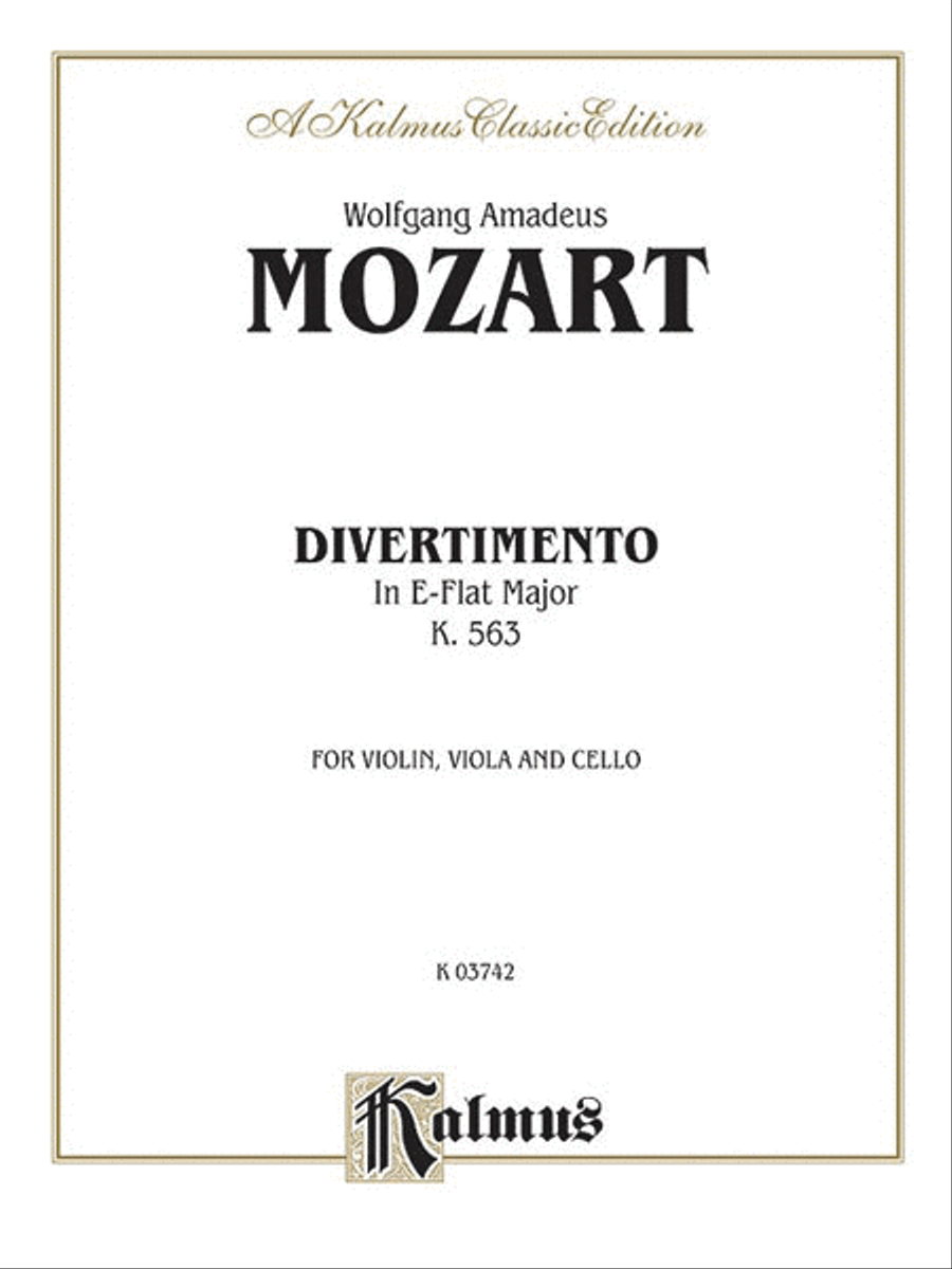 Divertimento in E-flat Major, K. 563 String Trio scores gallery preview page 1