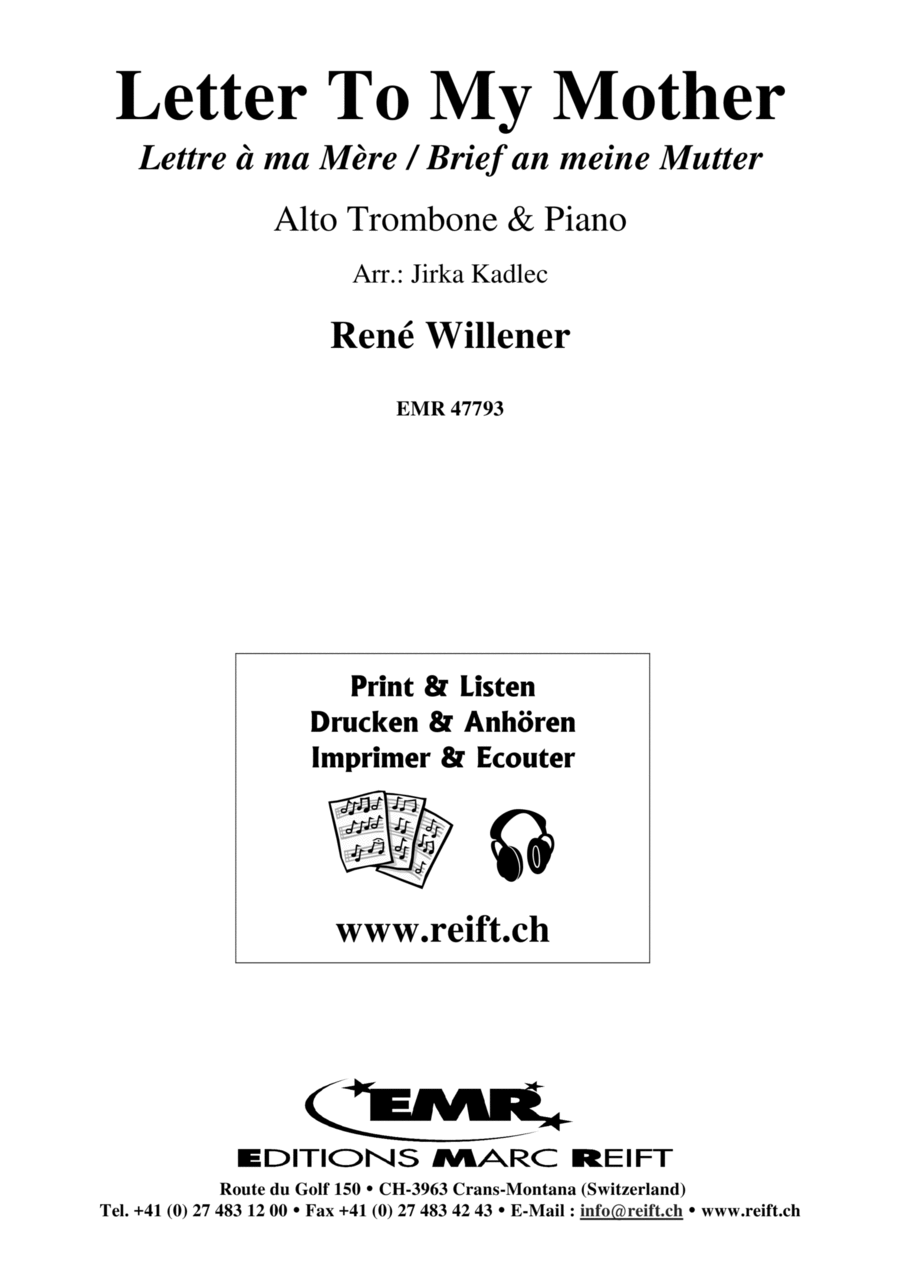 Letter To My Mother Letter To My Mother Piano Accompaniment scores gallery preview page 1